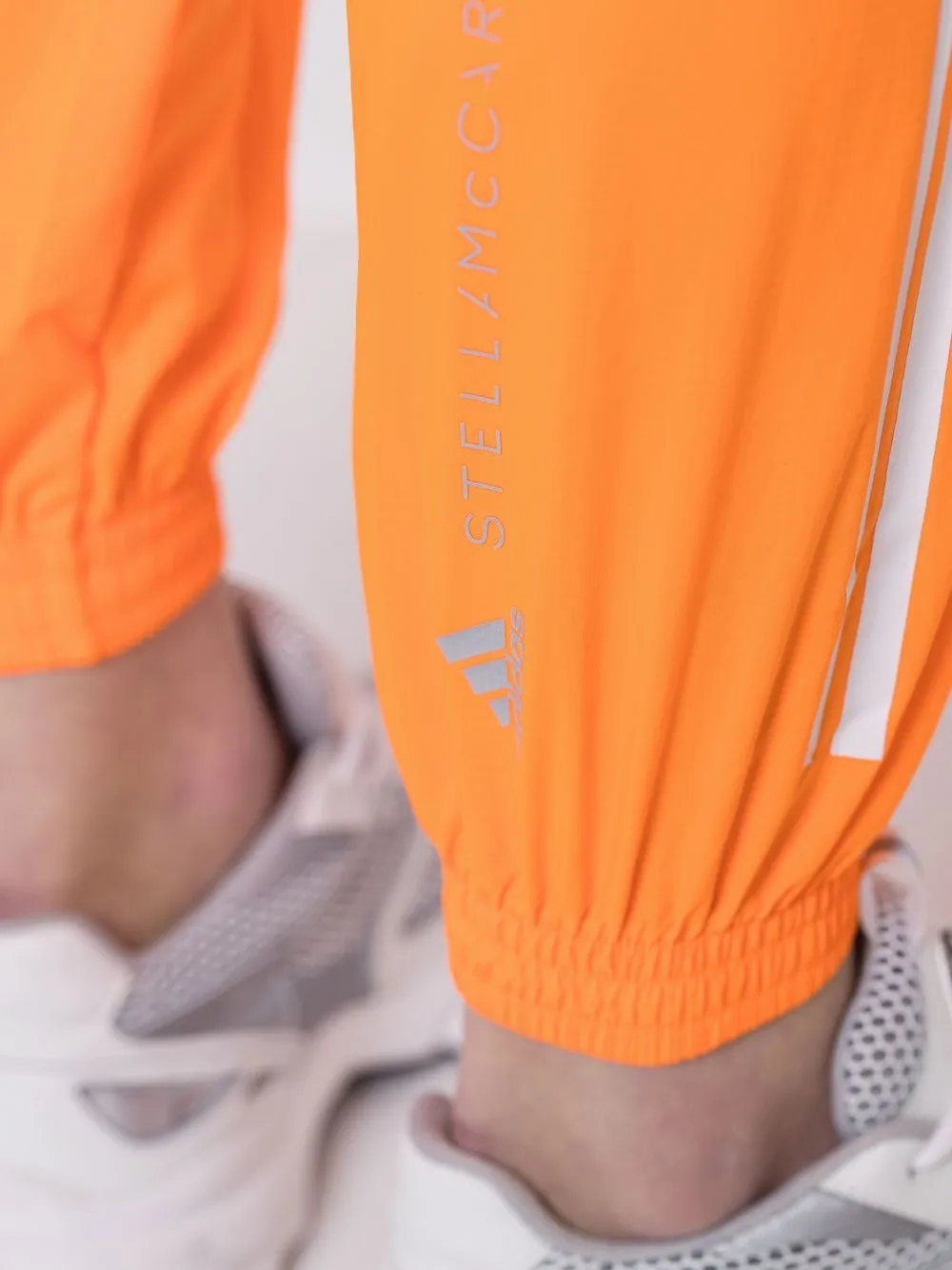 Adidas By Stella Mccartney High Waist Recycled Polyester Track Pants In Orange