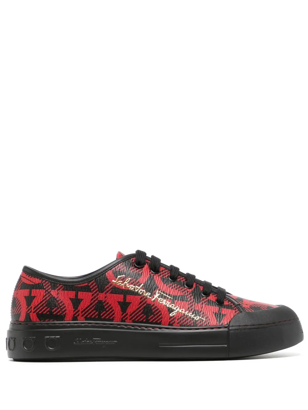 Ferragamo Gancini logo-top sneakers Red