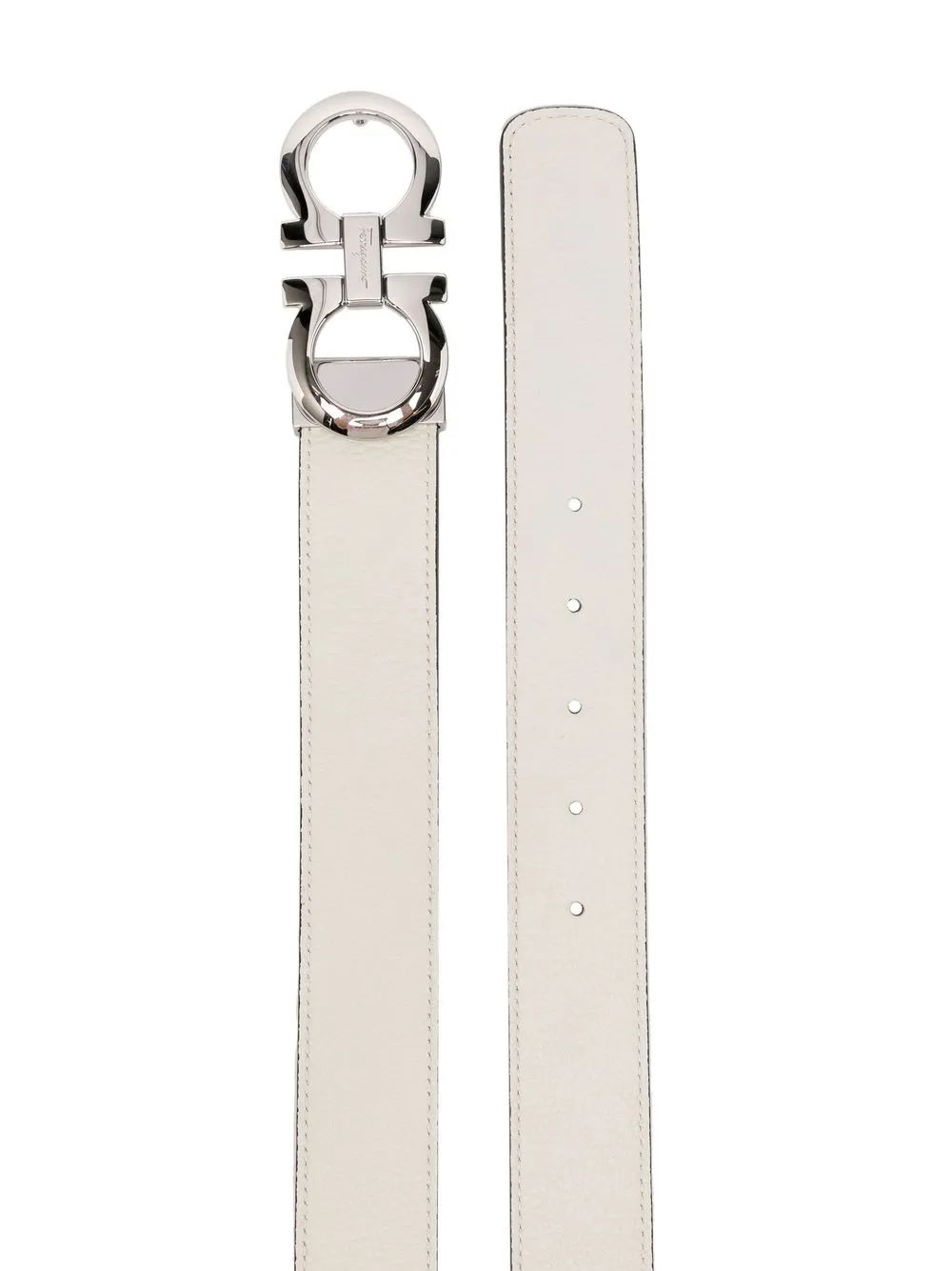 Ferragamo Riem met Gancini gesp - Wit
