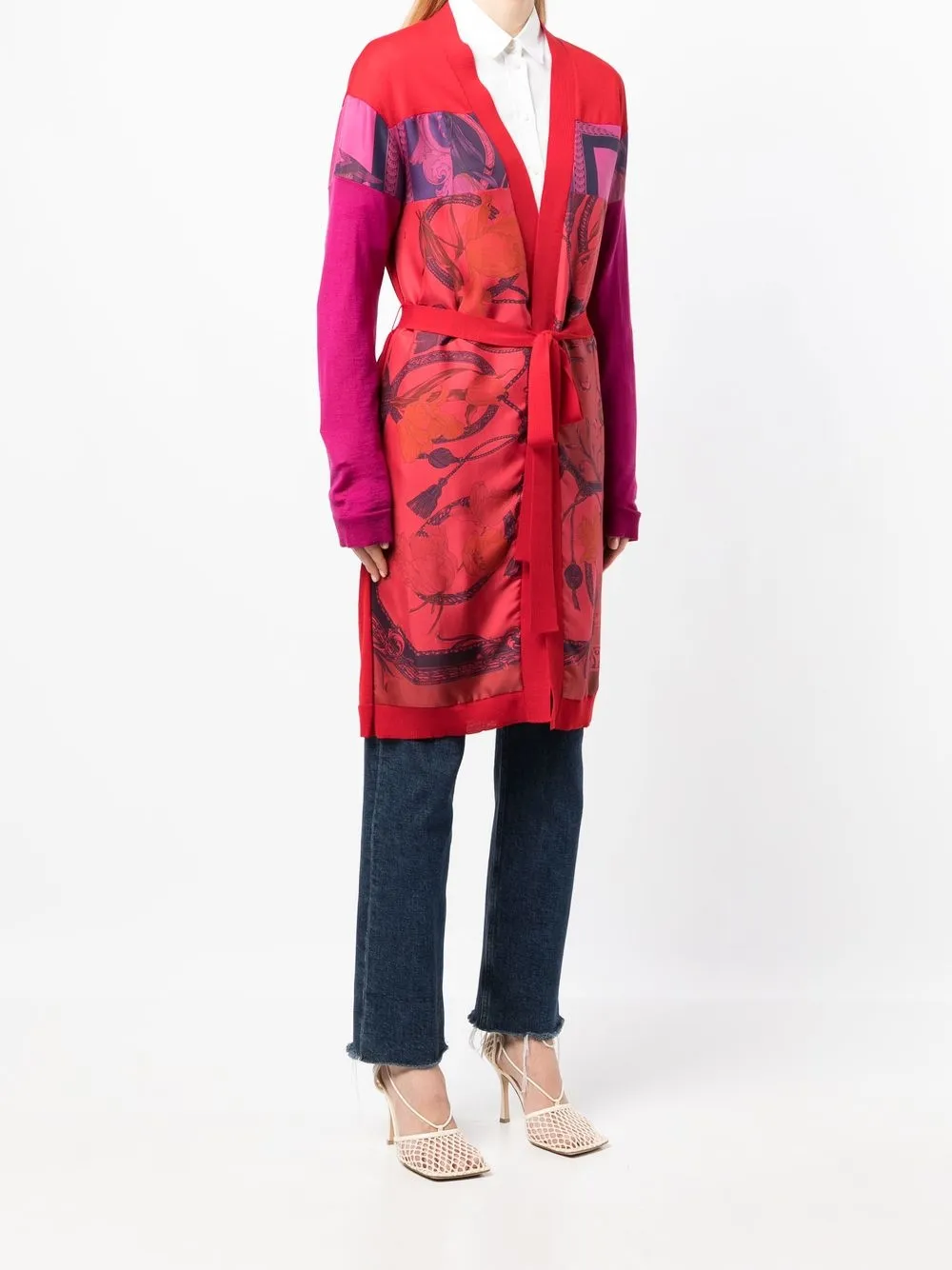  Ferragamo Cardigan Mit Print   Rot 