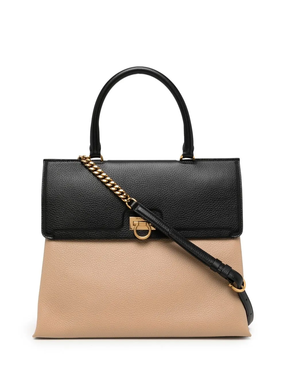 

Ferragamo Trifolio colour-block tote bag - Black