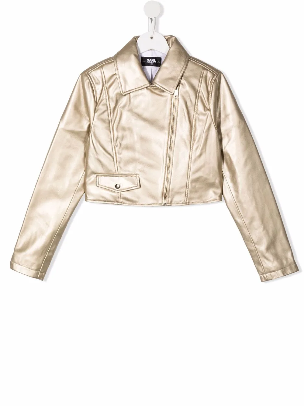 

Karl Lagerfeld Kids chamarra biker metalizada - Dorado