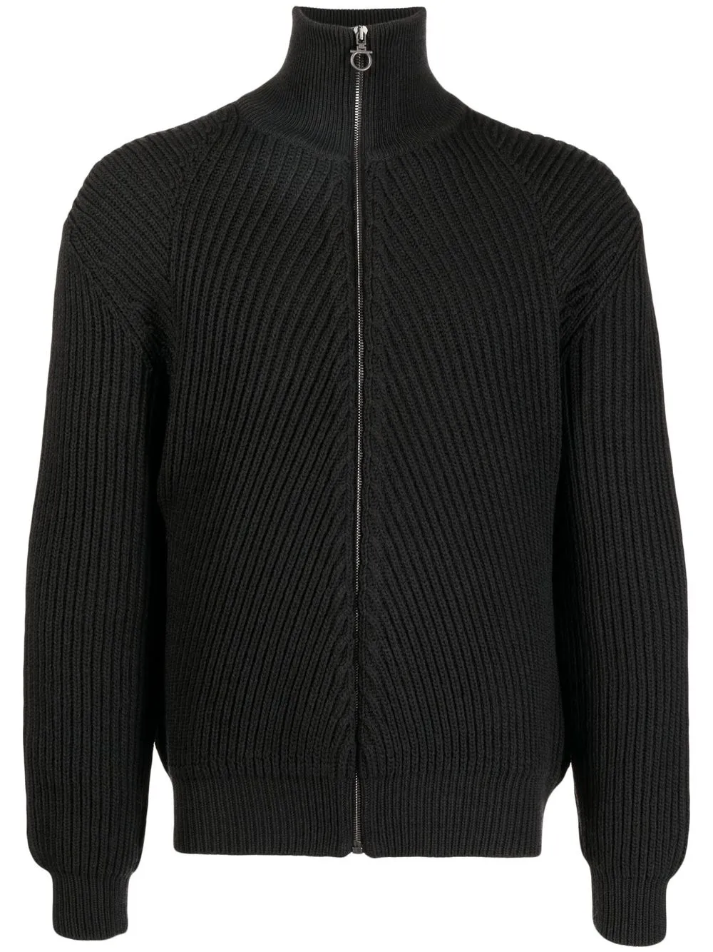 

Ferragamo ribbed-knit bomber jacket - Black