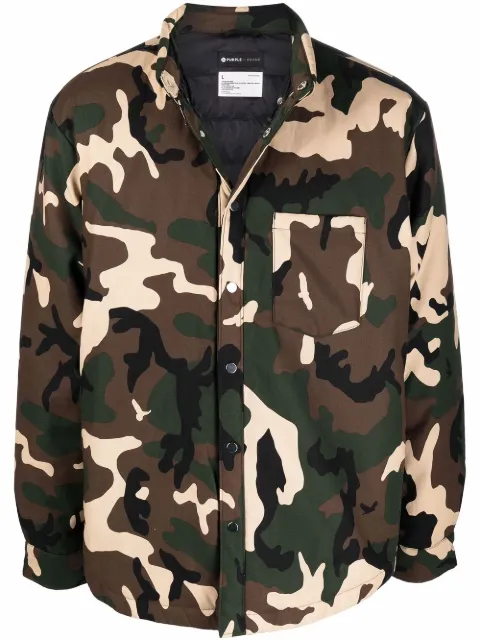 Purple Brand Hemdjacke mit Camouflage-Print