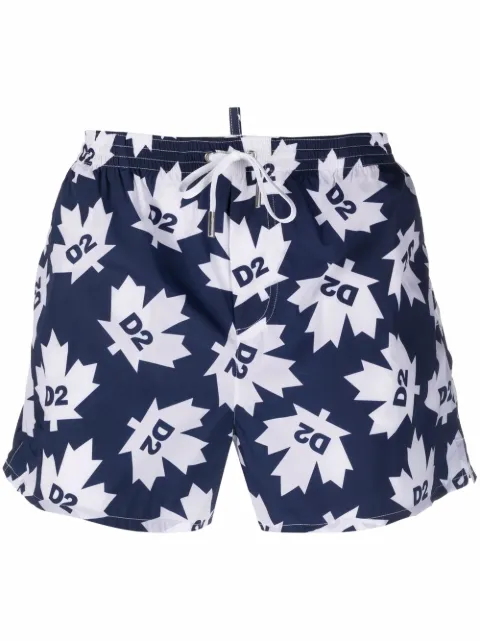 DSQUARED2 maple-leaf print swim shorts