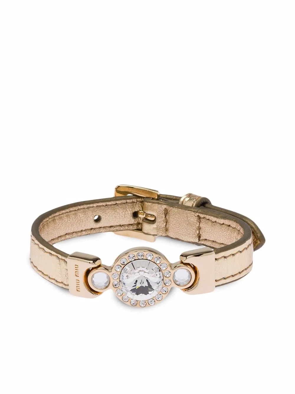 

Miu Miu crocodile-effect leather bracelet - Neutrals
