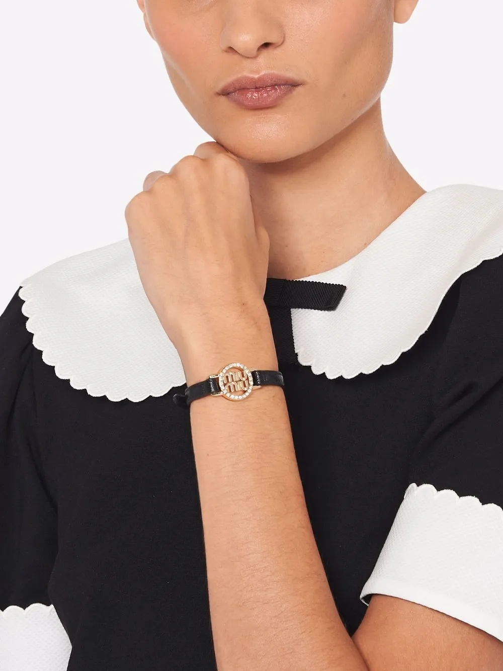 Miu Miu Leren armband - Zwart