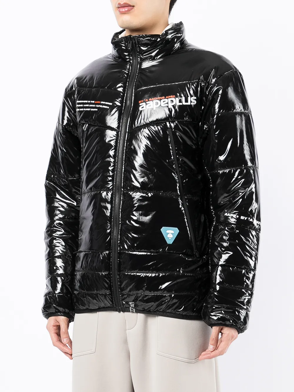 Daily paper core puffer jacket on sale black holographic