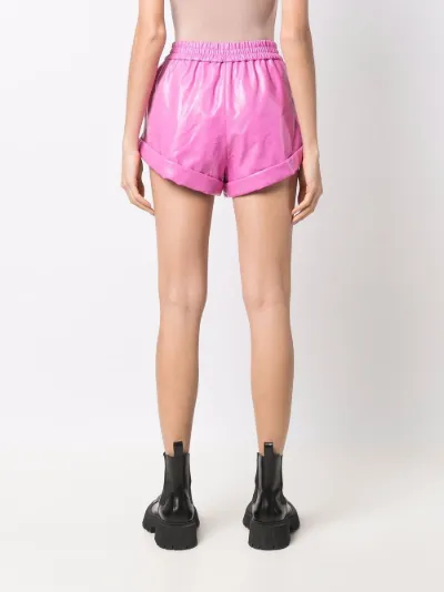 ROTATE high-waisted faux-leather shorts 