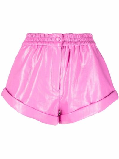 pink leather shorts