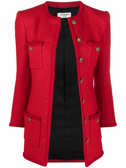 Saint Laurent button-fastening single-breasted coat