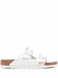 Birkenstock Arizona woven slides - White