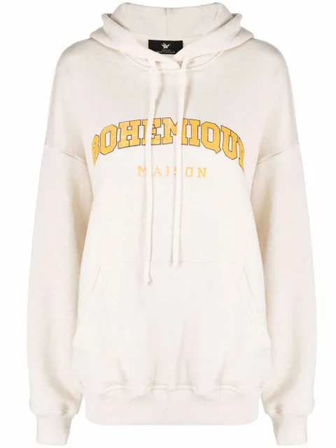 Maison Bohemique logo-print long-sleeve hoodie