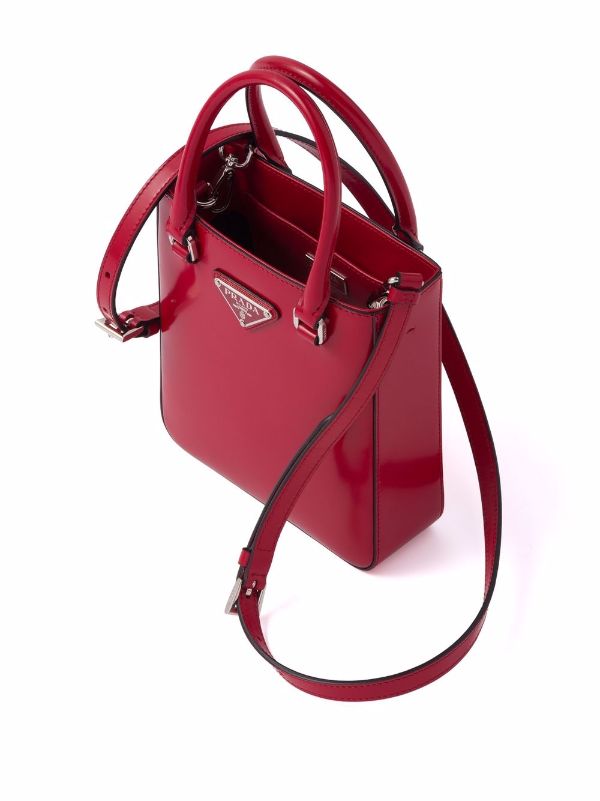Prada: Red Brushed Leather Bag