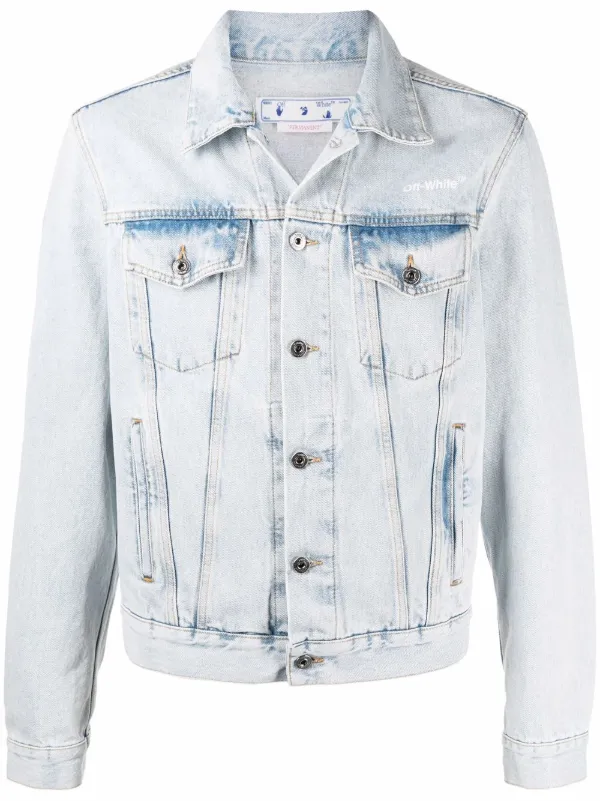 Off-White bleached-effect Denim Jacket - Farfetch