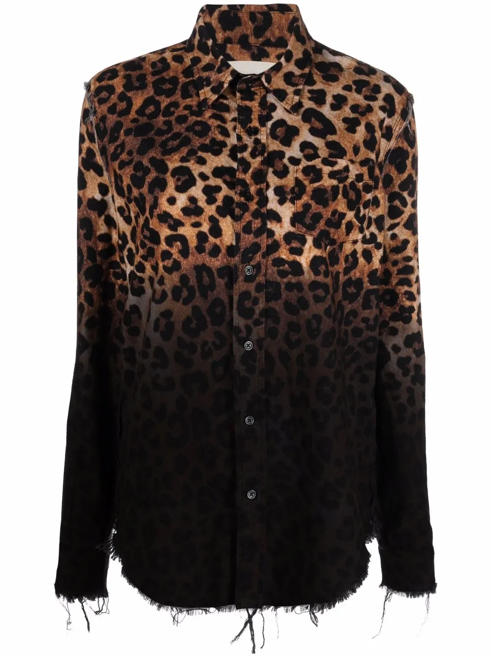 

R13 camisa con estampado de leopardo - Negro