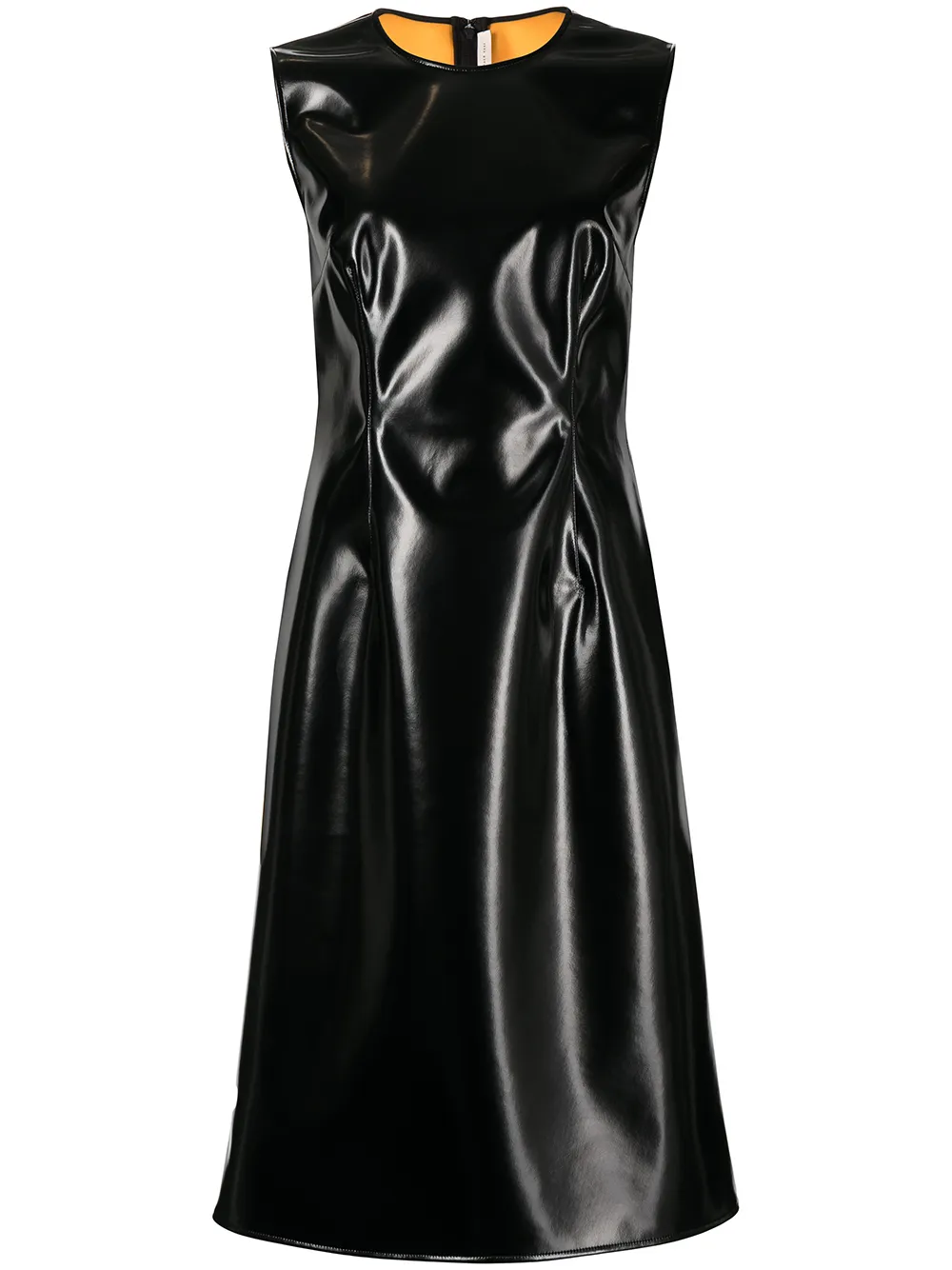 

Christopher Kane vestido midi de charol - Negro