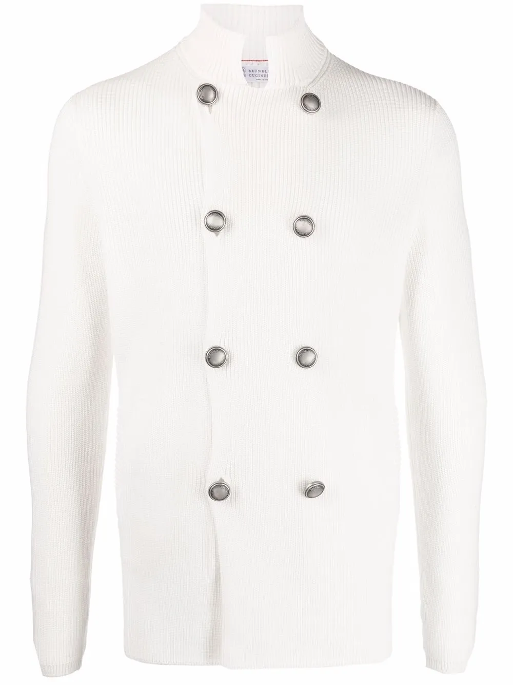 

Brunello Cucinelli ribbed-knit double-breasted cardigan - White