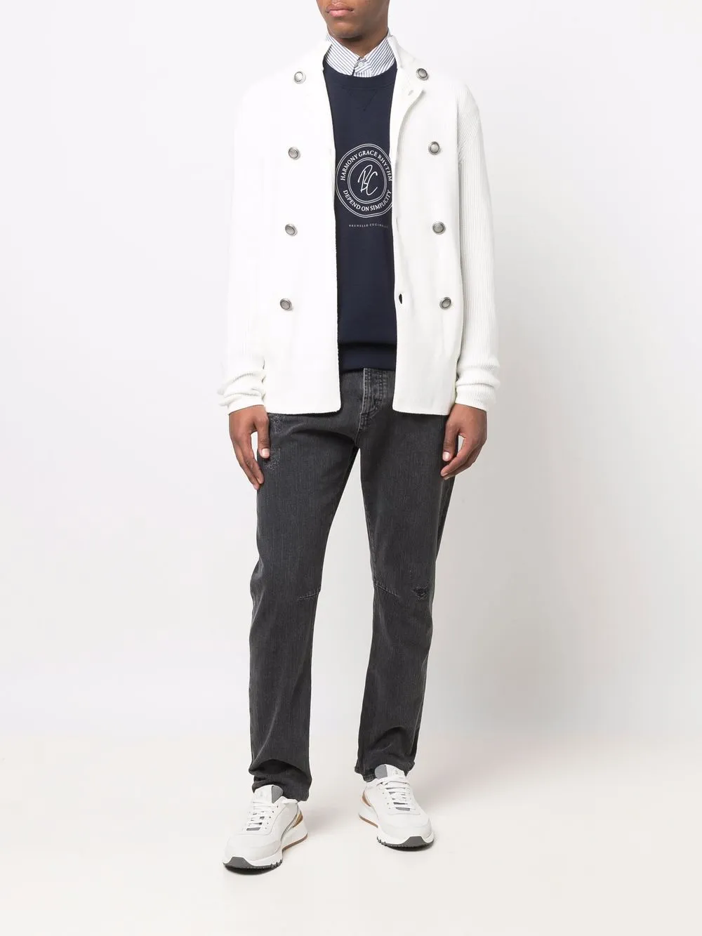 Brunello Cucinelli Vest met dubbele rij knopen - Wit