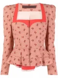 Ulyana Sergeenko printed peplum jacket - Neutrals
