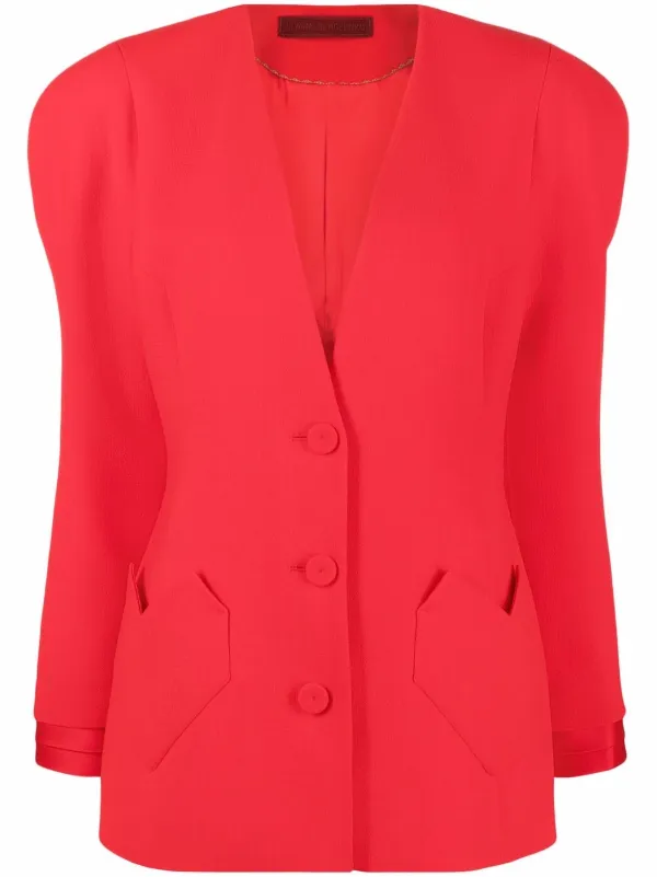 Ulyana SERGEENKO Puff Sleeve Jacket Red