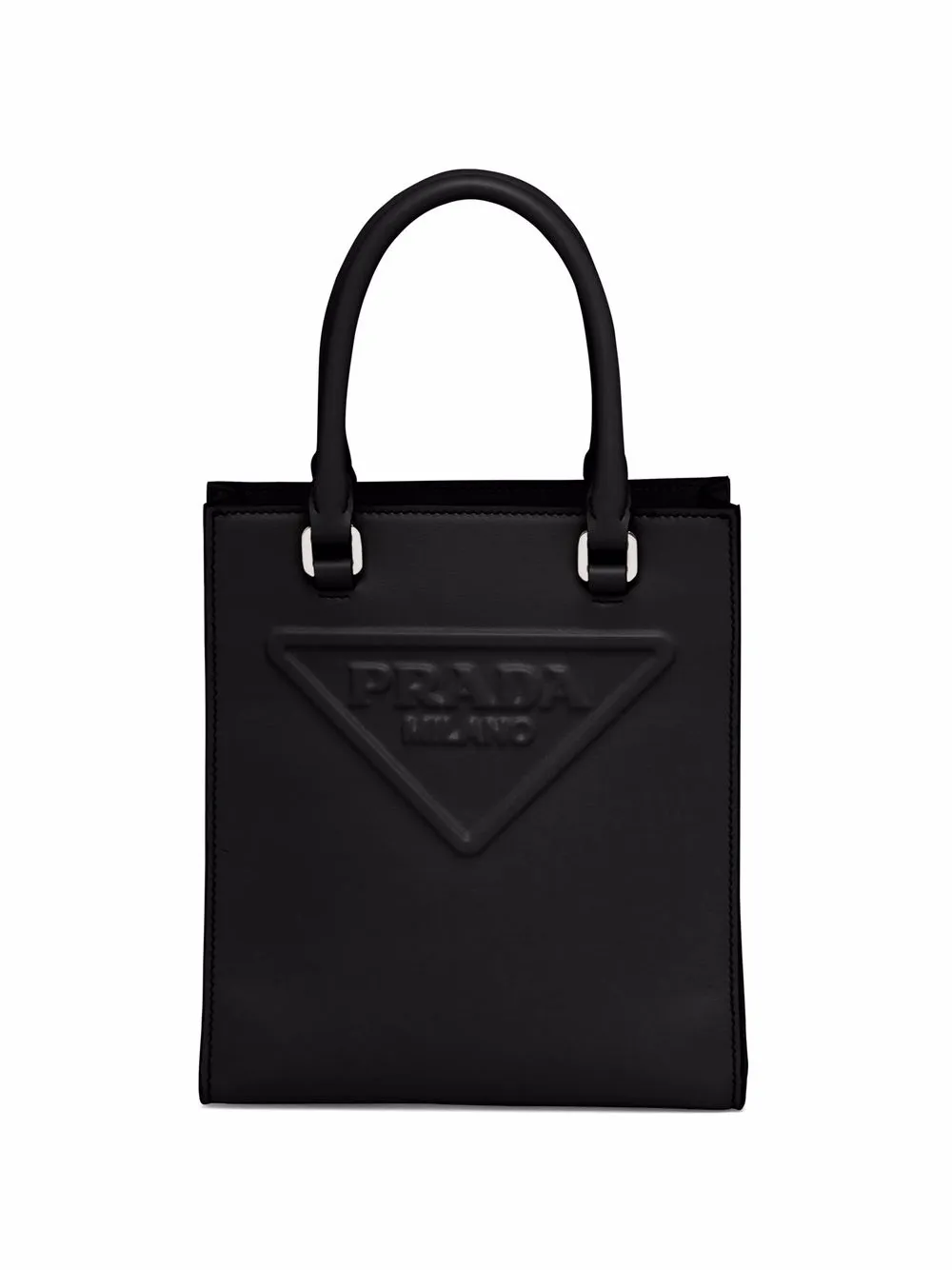 

Prada tote con logo en relieve - Negro