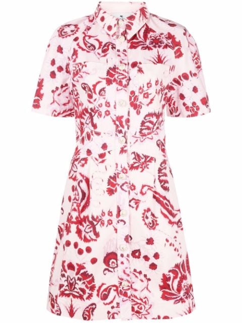 ETRO floral paisley-print cotton shirt dress