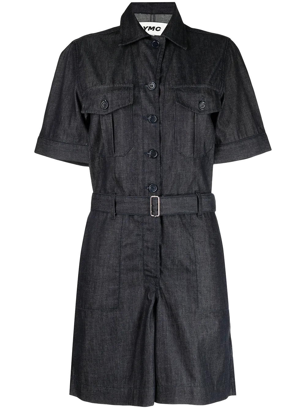 

YMC jumpsuit corto de mezclilla Wanderer - Azul