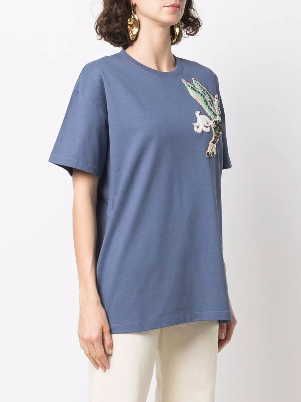 фото Etro футболка оверсайз с нашивкой