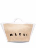 Marni Tropicalia logo-embroidered tote bag - White