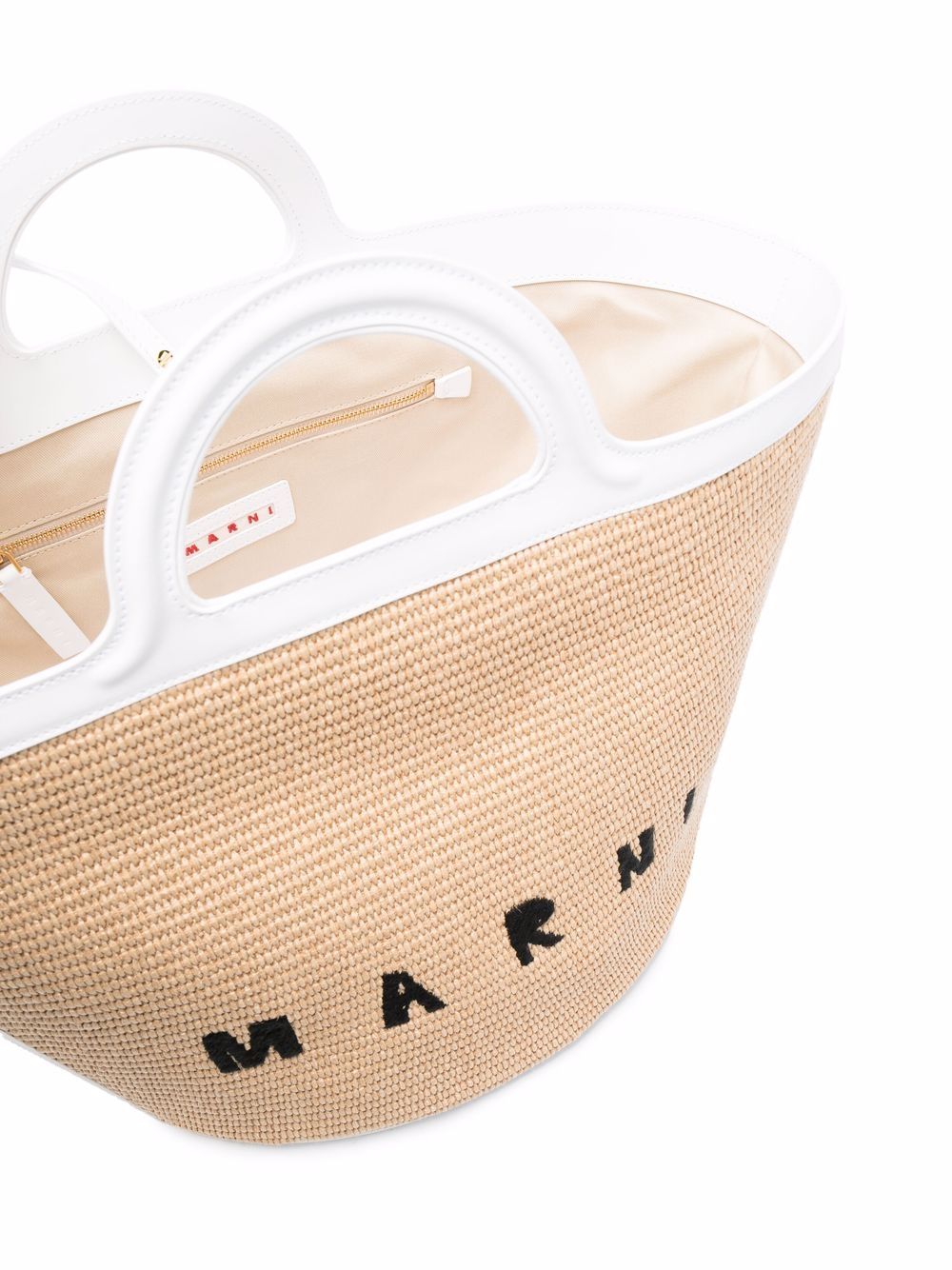 Shop Marni Tropicalia Logo-embroidered Tote Bag In White