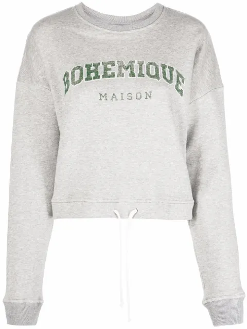 Maison Bohemique logo-printed drawstring sweatshirt
