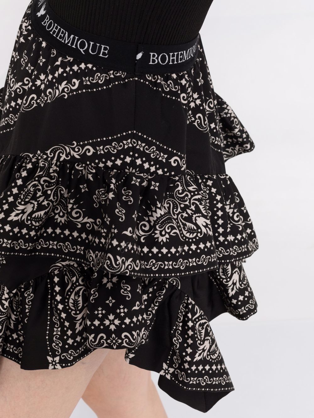 фото Maison bohemique мини-юбка с оборками и принтом