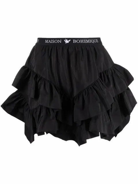Maison Bohemique ruffled tiered mini skirt