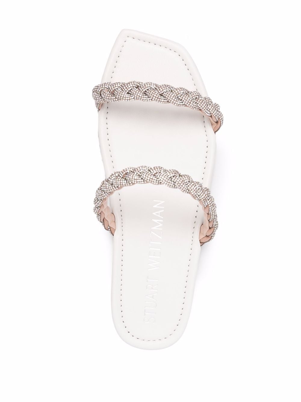 Shop Stuart Weitzman Addison Slide Sandals In White