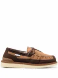 Suicoke fur-lined suede loafers - Brown