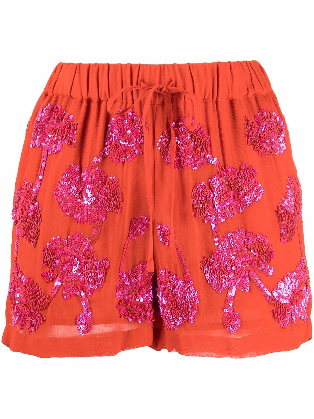 

P.A.R.O.S.H. shorts bordado con lentejuelas - Rojo