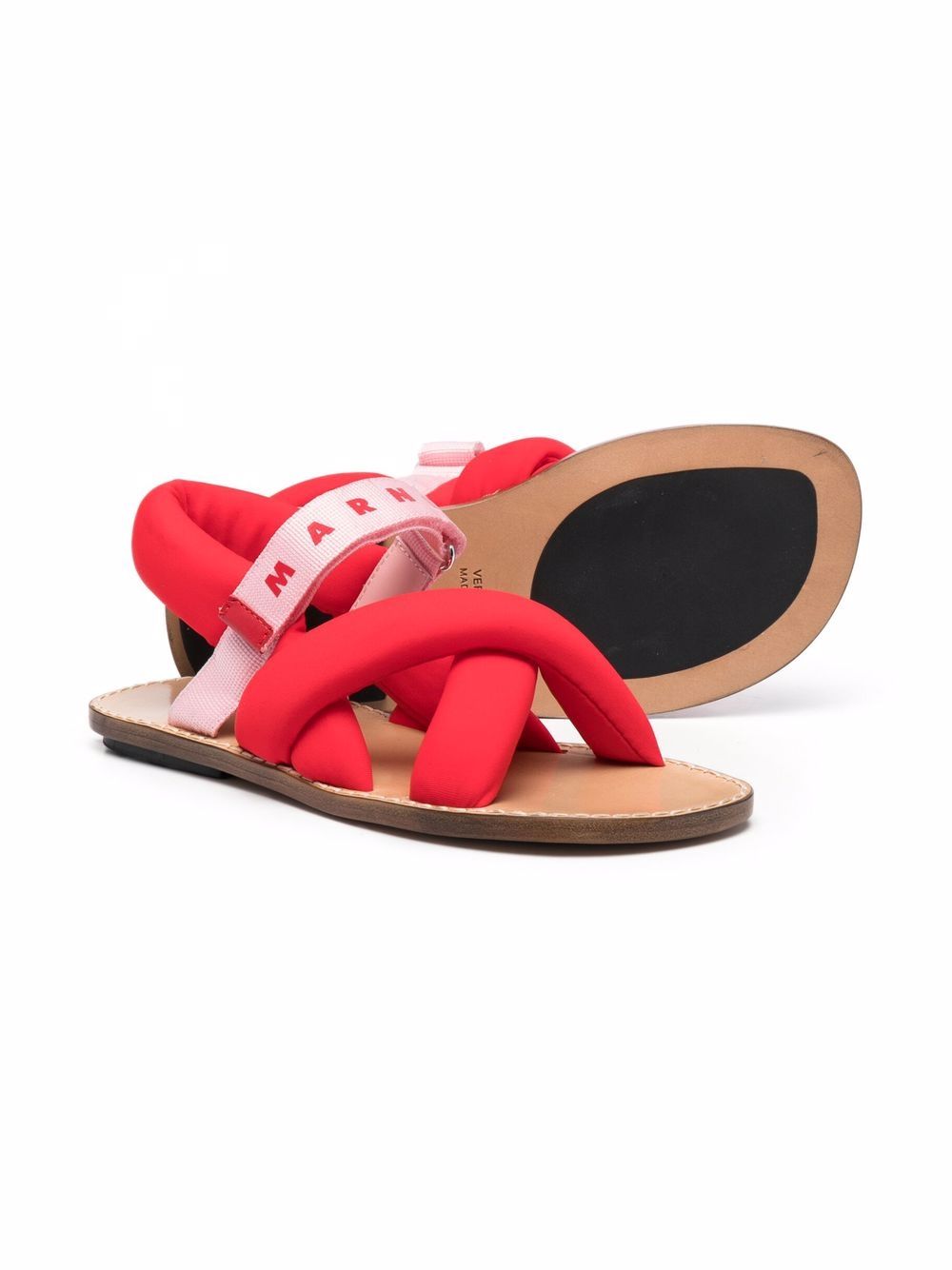 фото Marni kids crossover logo-strap sandals