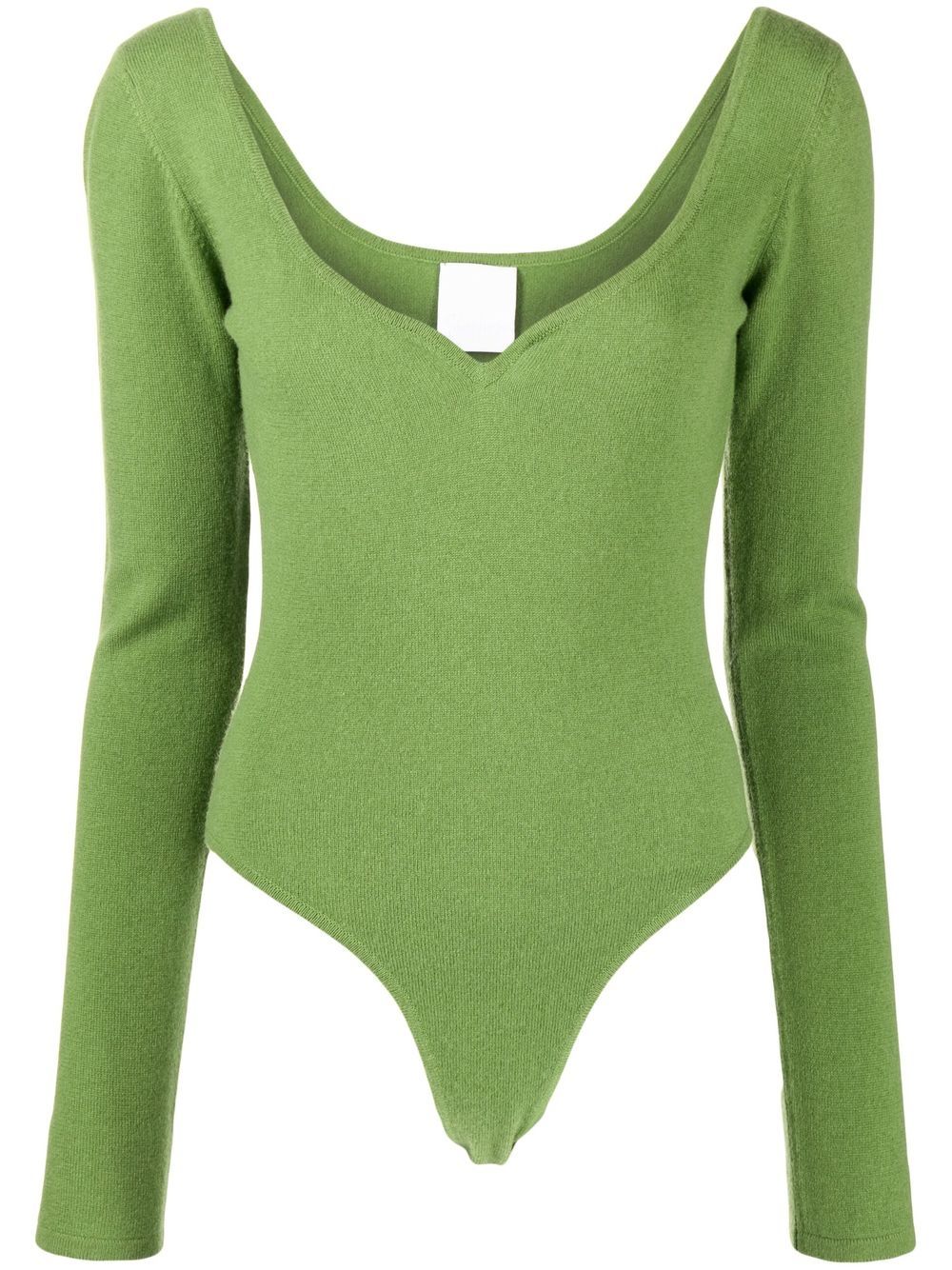 Buy Ardene Ribbed Sweetheart Neck Bodysuit In Green