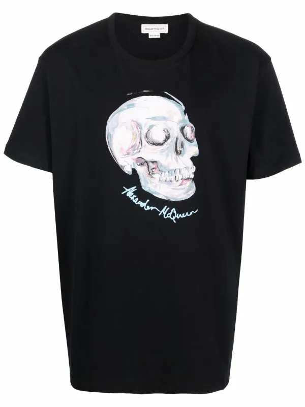 Alexander McQueen skull-print Cotton T 