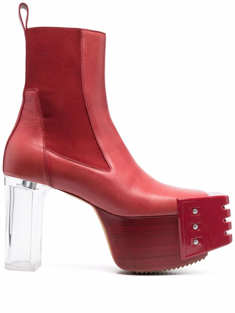 

Rick Owens Grilled platform boots - Red