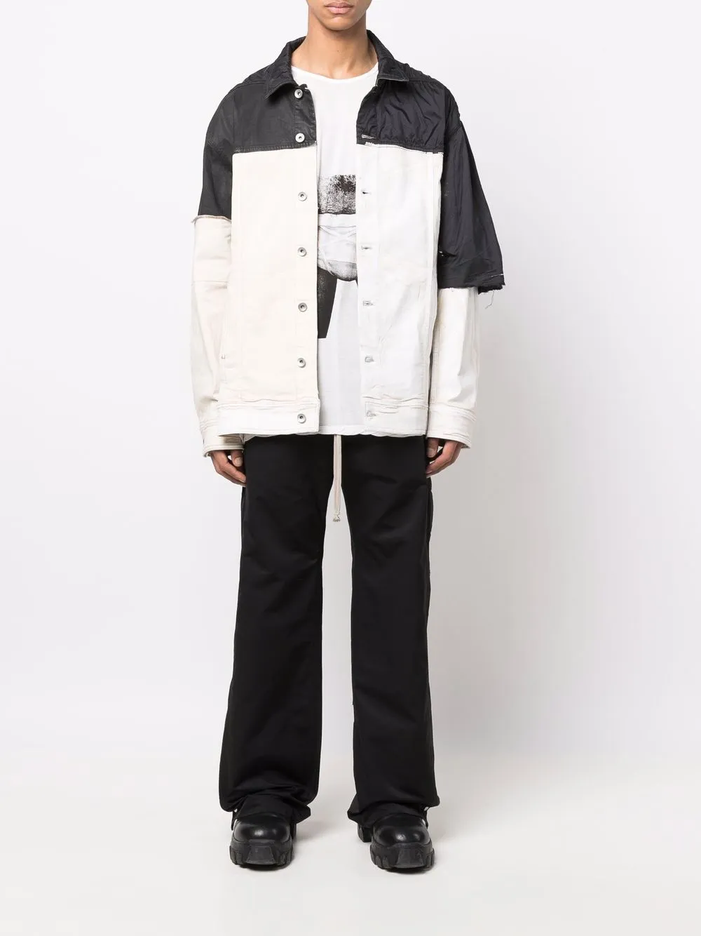 Rick Owens Tweekleurig shirtjack - Beige
