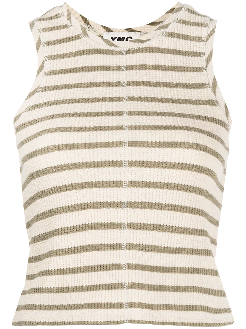 

YMC Dot striped organic-cotton vest top - Neutrals