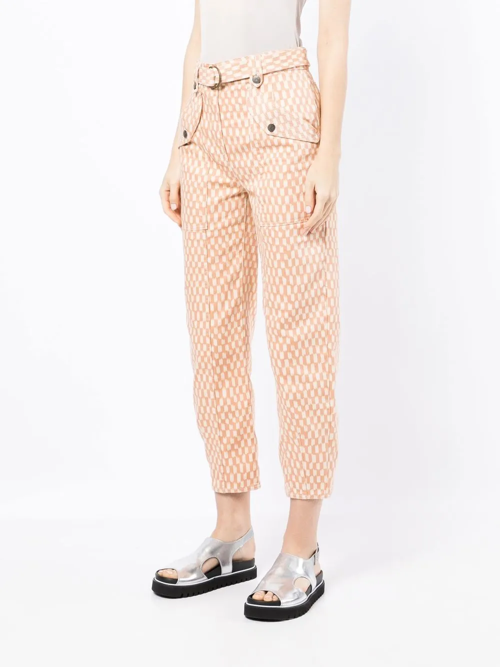 Ulla Johnson Waverly Belted Cropped Pant In Orange ModeSens