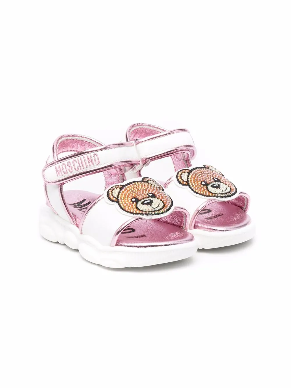 

Moschino Kids sandalias con motivo Teddy Bear - Blanco