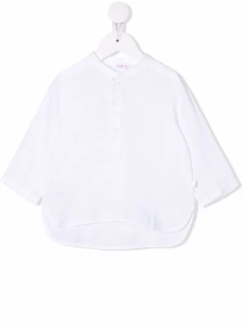 Il Gufo band-collar linen shirt