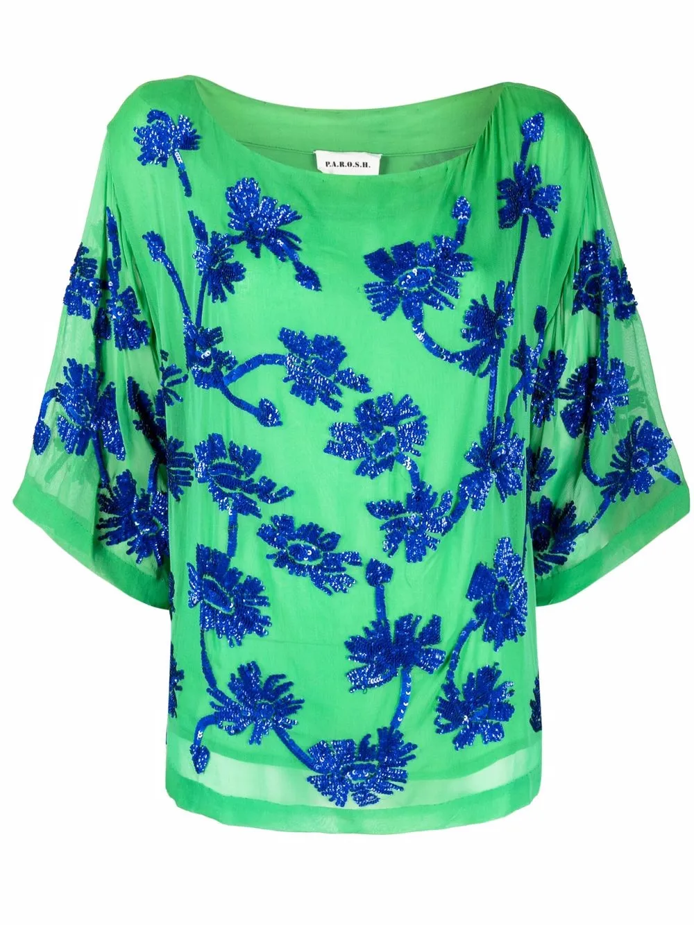 

P.A.R.O.S.H. blusa con mangas anchas y lentejuelas - Verde