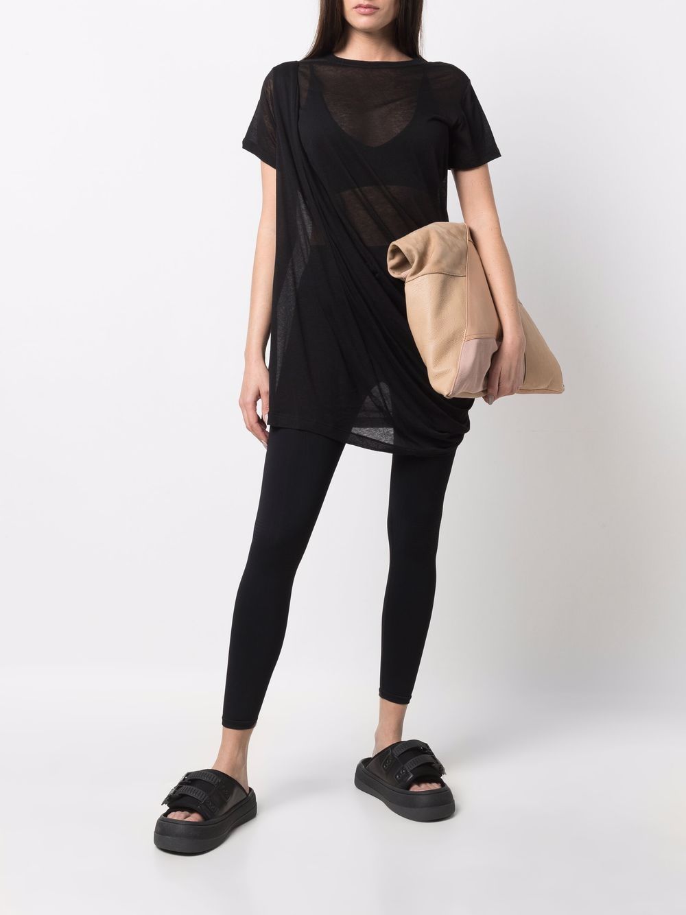 Rick Owens Ribgebreide legging - Zwart