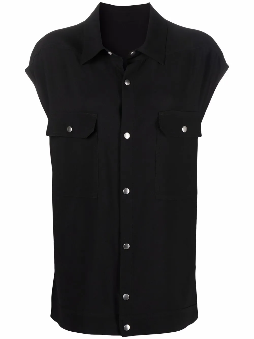 

Rick Owens sobrecamisa sin mangas con botones - Negro