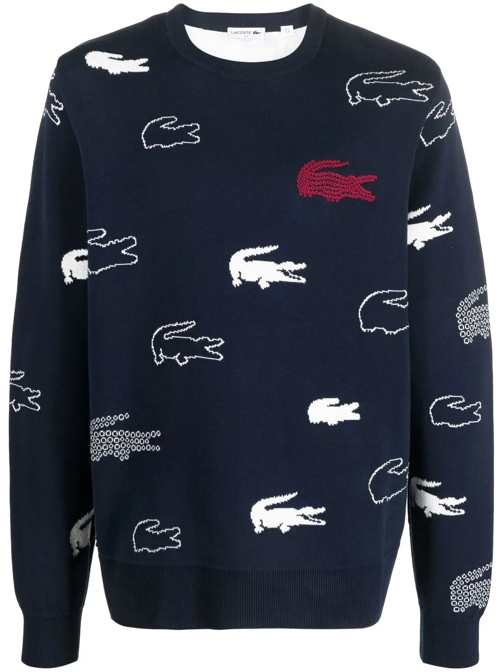 

Lacoste suéter con logo en jacquard - Azul